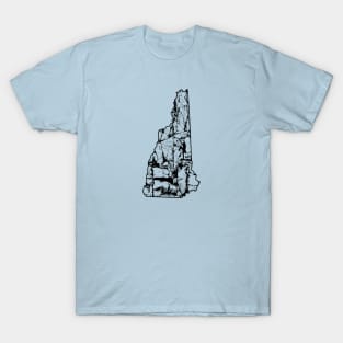 Rock Climbing New Hampshire Rock Climber State Map Climb Art T-Shirt